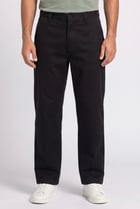 Men Baggy Fit Solid Chino Pants, Black