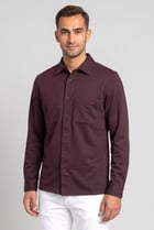 Men Regular Fit Long Sleeve Solid Casual Shirt, Maroon