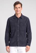 Men Oversized Fit Corduroy Long Sleeve Casual Shirt, Navy