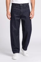 Men Balloon Fit Solid Non Stretchable Jeans, Navy