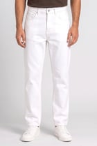 Men Baggy Fit Solid Non Stretchable Jeans, Off White