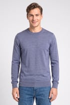 Men Crew Neck Long Sleeve Knitted Sweater, Blue