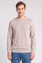 Men Crew Neck Long Sleeve Textured Sweater, Multicolor
