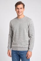 Men Crew Neck Long Sleeve Textured Sweater, Multicolor