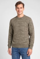 Men Crew Neck Knitted Sweater, Olive