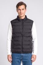 Men Quilted Jacket Vest, Black