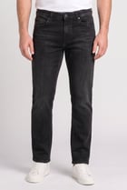 Men Straight Fit Washed Stretchable Jeans, Black