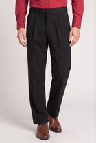 Men Baggy Fit Solid Wide Leg Pants, Black