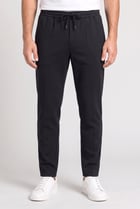 Men Slim Fit Solid Straight Leg Pants, Navy