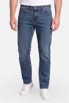 Men Straight Fit Washed Stretchable Jeans, Blue