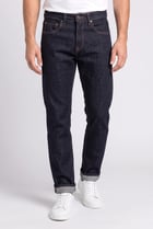 Men Straight Fit Solid Stretchable Jeans, Dark Navy