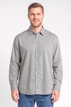 Men Oversized Fit Long Sleeve Solid Casual Shirt, Grey