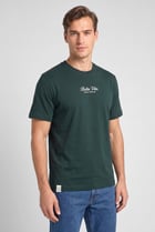 Men Crew Neck Short Sleeve Graphic Print T-Shirt, Dark Green