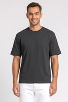 Men Crew Neck Short Sleeve Plain T-shirt, Dark Green