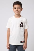 Kids Boy Sportswear Fit Short Sleeve Training T-Shirt, Off White