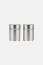 2 Pcs Stainless Steel Spice Shakers, Silver