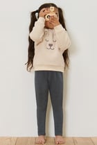 Kids Girl Heather Leggings, Dark Grey