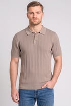 Men Regular Fit Short Sleeve Outdoor Polo Shirt, Taupe