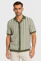 Men Regular Fit Short Sleeve Stripe Polo Shirt, Multicolor