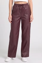 Women Regular Fit Solid Wide Leg Pants, Maroon