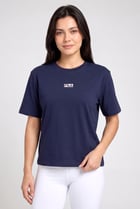 Women Boxy Fit Short Sleeve Outdoor T-Shirt, Navy