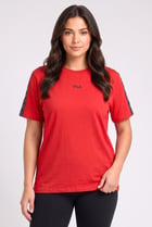 Women Boyfriend Fit Short Sleeve Outdoor T-Shirt, Red