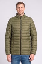 Men Quilted Puffer Jacket, Olive
