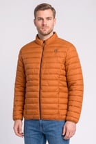 Men Quilted Puffer Jacket, Brown