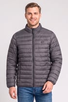 Men Quilted Puffer Jacket, Grey