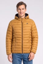 Men Quilted Puffer Jacket, Light Brown
