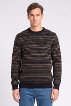 Men Crew Neck Knitted Sweater, Multicolor