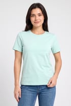 Women Regular Fit Solid Short Sleeve Top, Mint Green