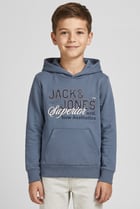 Kids Boy Graphic Print Long Sleeve Hoodie, Dusty Blue