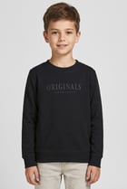 Kids Boy Brand Logo Long Sleeve Sweatshirt, Black
