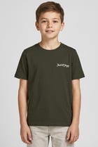 Kids Boy Short Sleeve Brand Logo T-Shirt, Dark Green