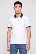 Men Regular Fit Allover Print Short Sleeve Polo Shirt, Multicolor