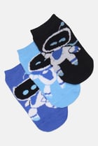 Toddlers Boy 3 Pairs Graphic Print Socks, Multicolor