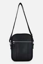 Men Brand Logo Cross Body Bag, Black
