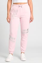 AX Armani Exchange Women Regular Fit Embroidered Logo Jogger Pants, Pink