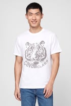 Men Crew Neck Graphic Print Short Sleeve T-Shirt, White