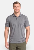 Men Regular Fit Short Sleeve Heather Outdoor Polo Shirt, Grey