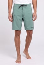 Men Drawstring Brand Logo Board Shorts, Sage