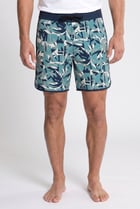 Men Drawstring Allover Print Board Shorts, Multicolor
