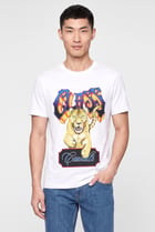 Men Crew Neck Short Sleeve Graphic Print T-Shirt, White