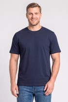 Men Crew Neck Short Sleeve Solid T-Shirt, Navy
