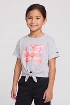 Kids Girl Sportswear Fit Short Sleeve Outdoor Top, Grey