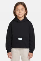 Toddlers Girl Oversized Fit Long Sleeve Outdoor Hoodie, Black
