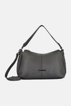 Women Brand Logo Shoulder Bag, Grey