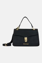 Women Brand Logo Handbag, Black