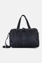 Women Brand Logo Handbag, Black
